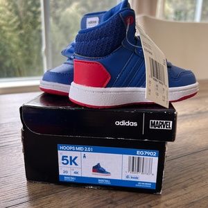 ADIDAS Hoops Mid 2.01 Marvel Blue Shoes 5k Spider-Man
